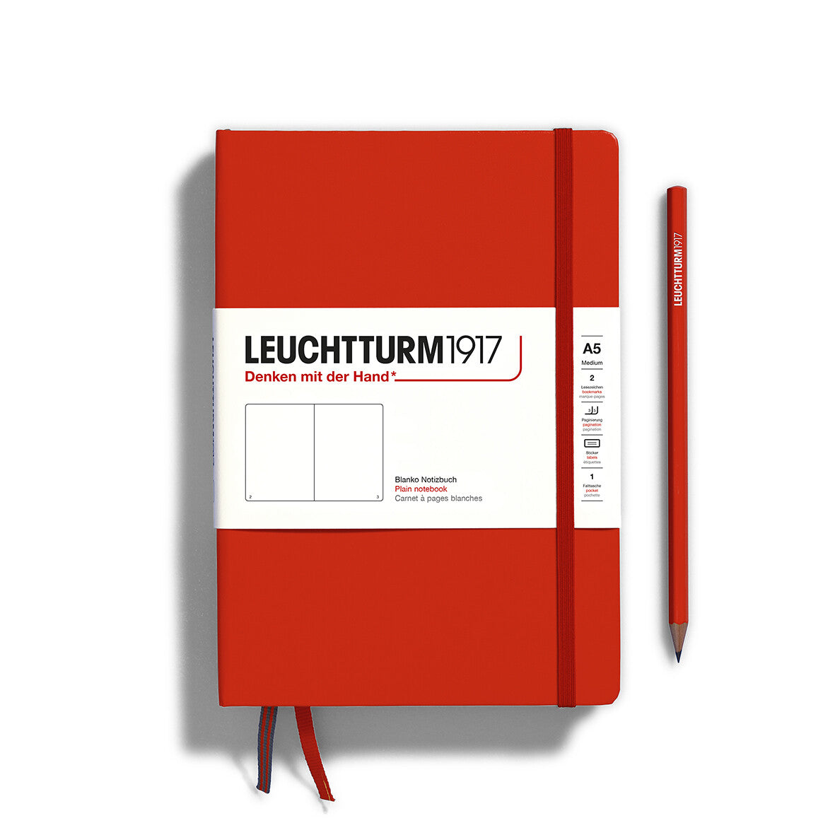 LEUCHTTURM1917 HC Notebook, Medium (A5), 251 p., Plain - Fox Red