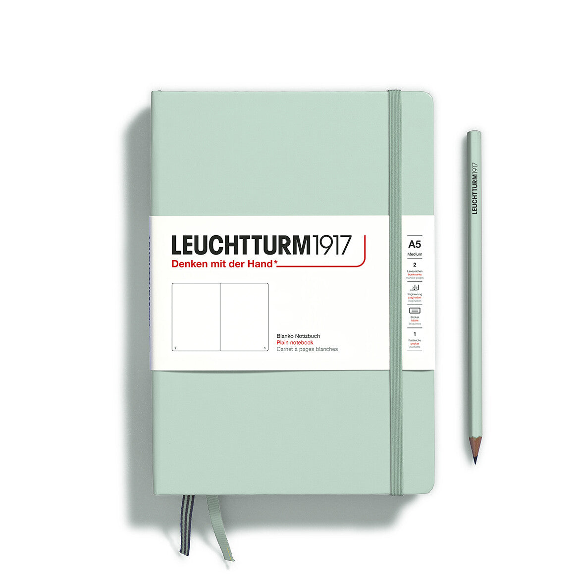 LEUCHTTURM1917 HC Notebook, Medium (A5), 251 p., Plain - Mint Green