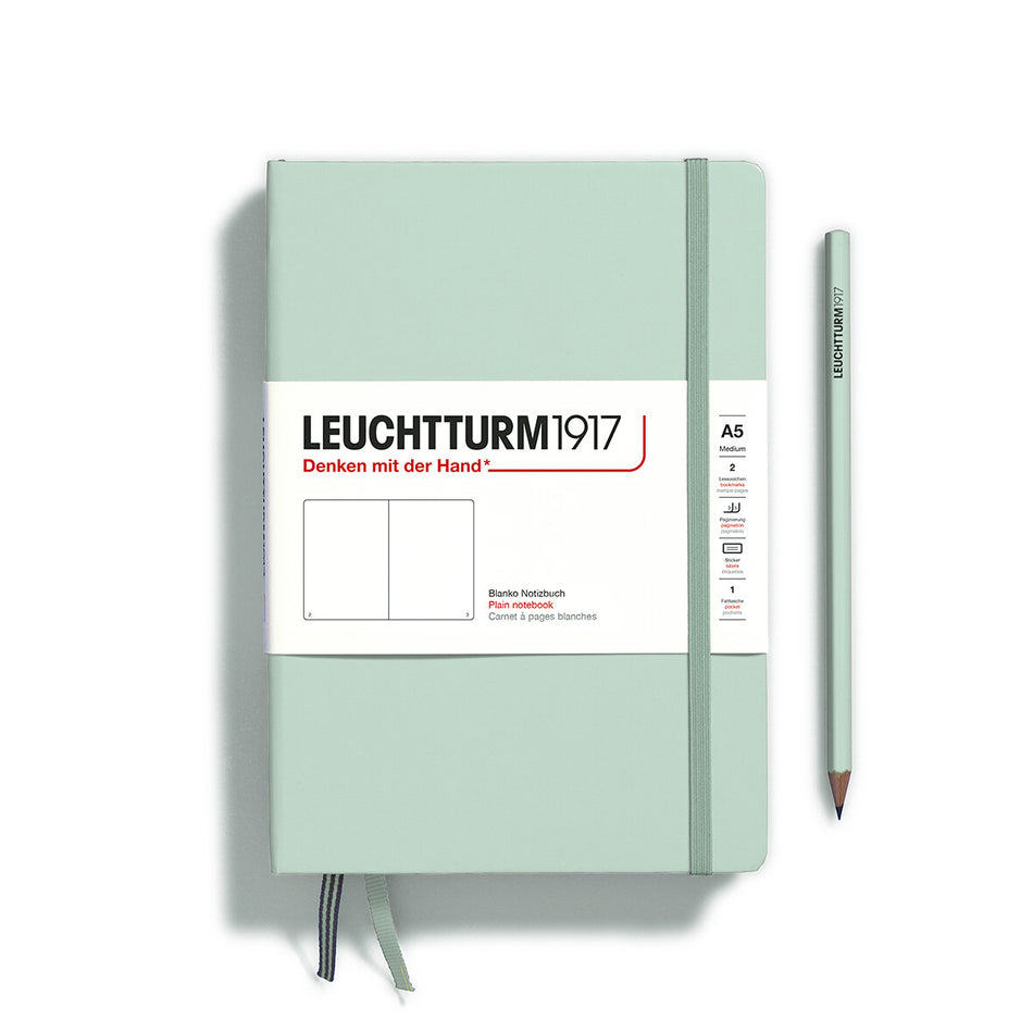 LEUCHTTURM1917 HC Notebook, Medium (A5), 251 p., Plain - Mint Green