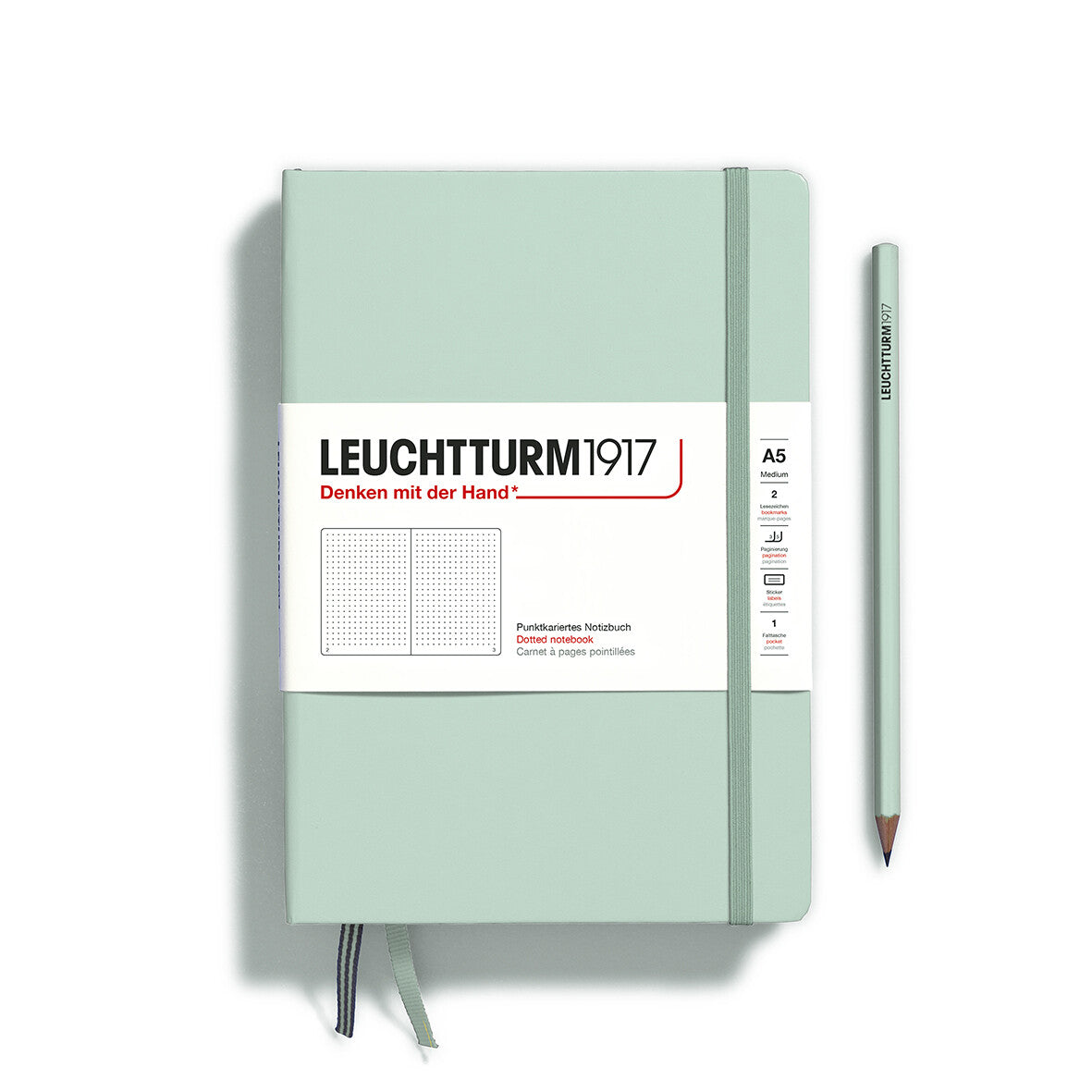 LEUCHTTURM1917 HC Notebook, Medium (A5), 251 p., Dotted - Mint Green