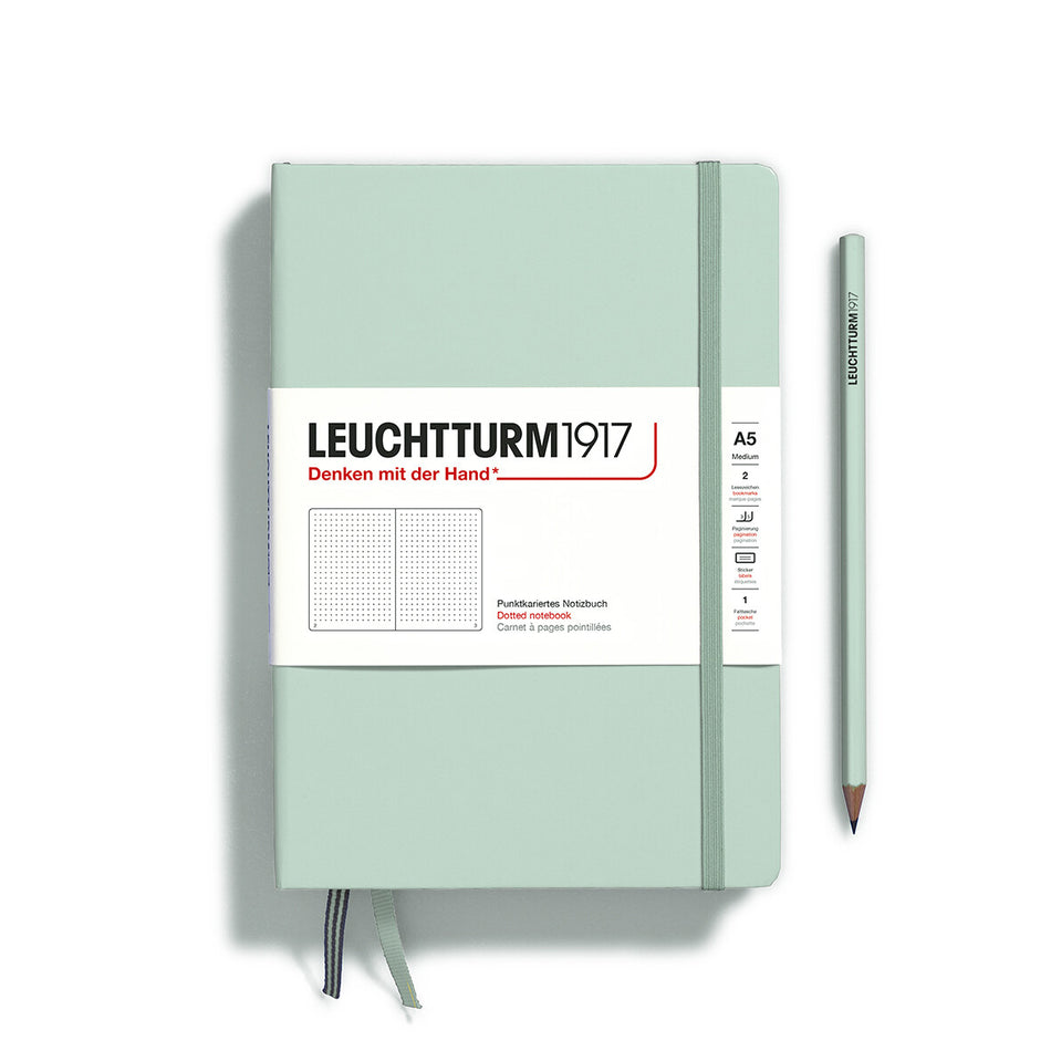 LEUCHTTURM1917 HC Notebook, Medium (A5), 251 p., Dotted - Mint Green