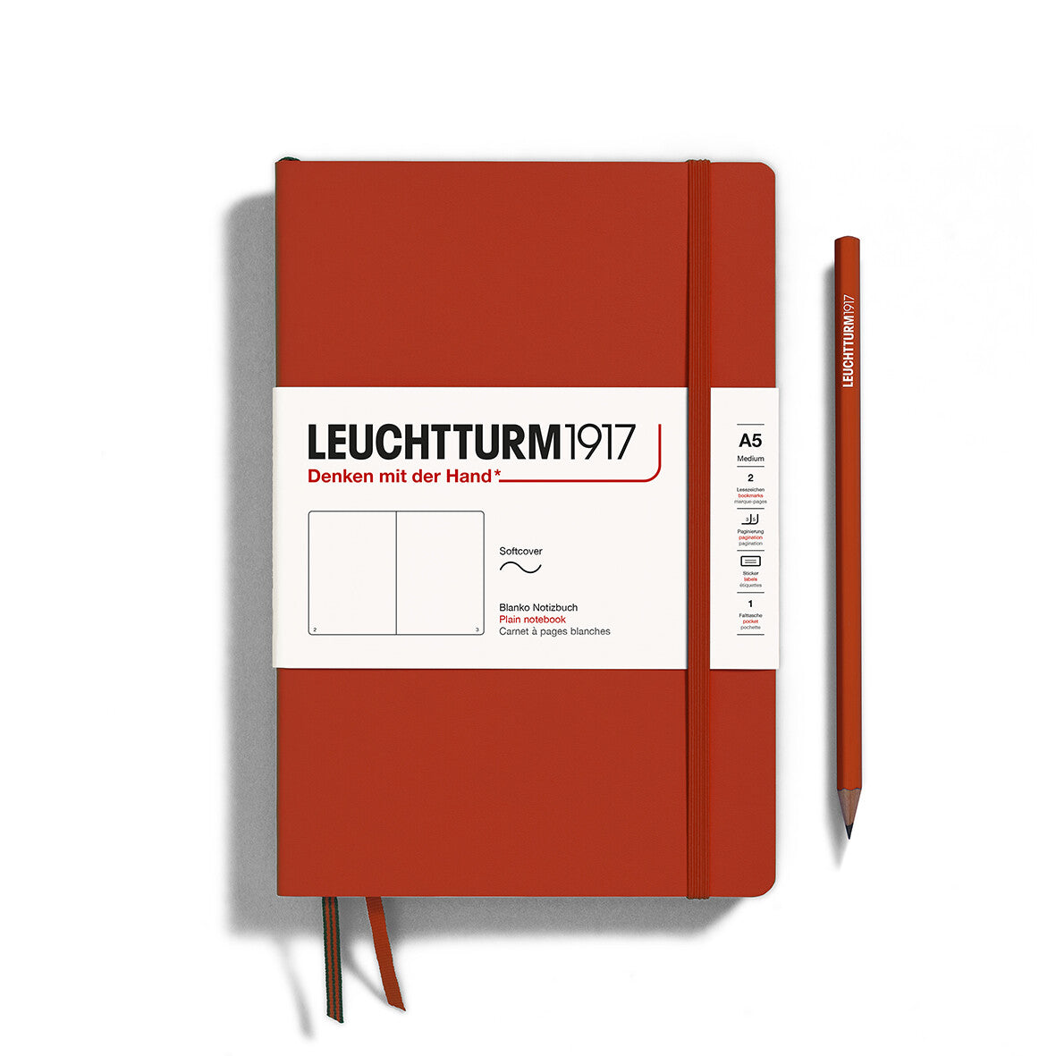 LEUCHTTURM1917 SC Notebook, Medium (A5), 123 p., Plain - Fox Red
