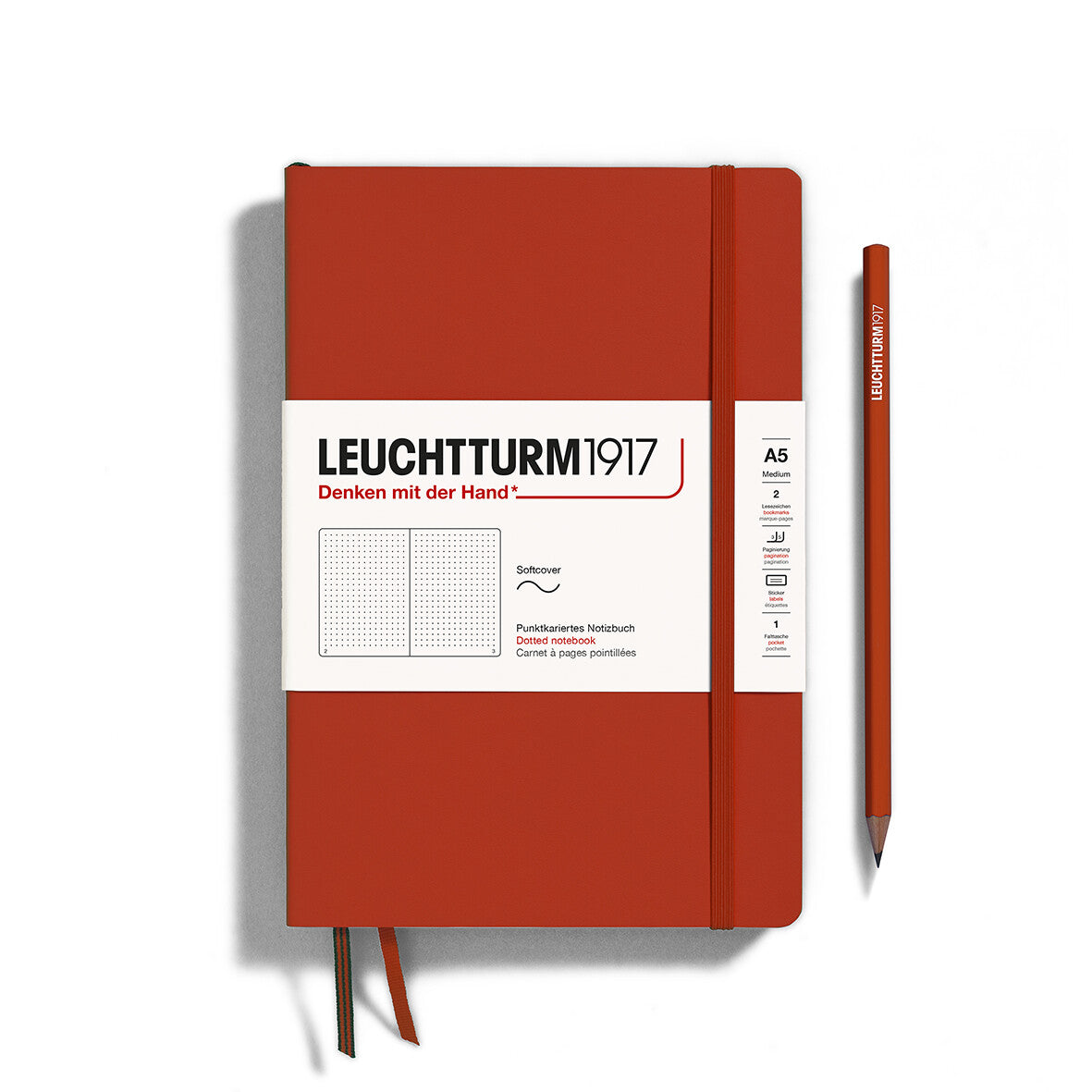 LEUCHTTURM1917 SC Notebook, Medium (A5), 123 p., Dotted - Fox Red