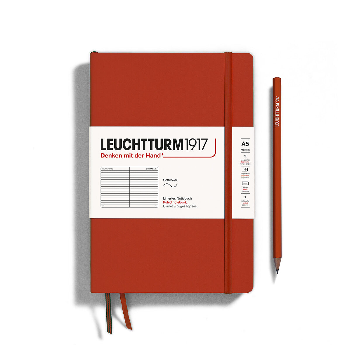 LEUCHTTURM1917 SC Notebook, Medium (A5), 123 p., Ruled - Fox Red