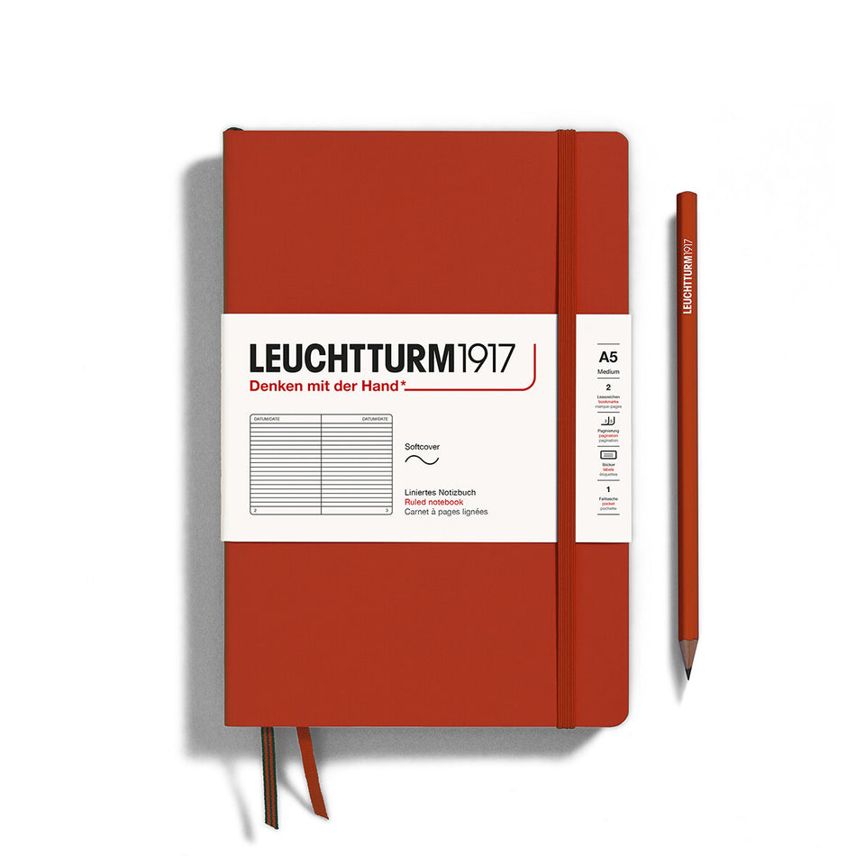 LEUCHTTURM1917 SC Notebook, Medium (A5), 123 p., Ruled - Fox Red