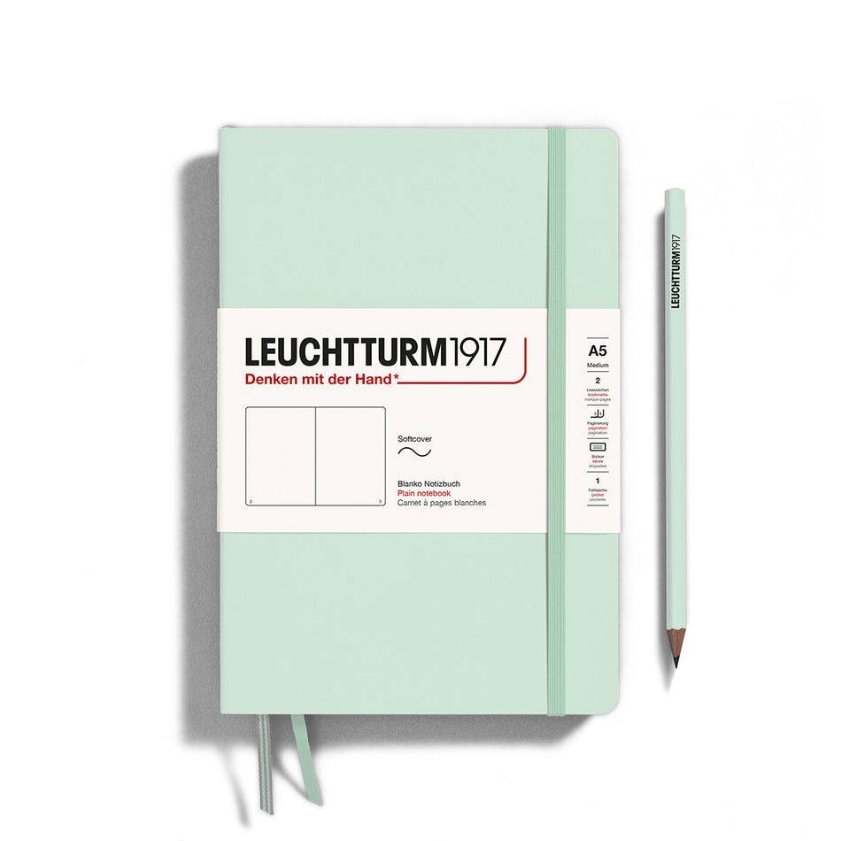 LEUCHTTURM1917 SC Notebook, Medium (A5), 123 p., Plain - Mint Green