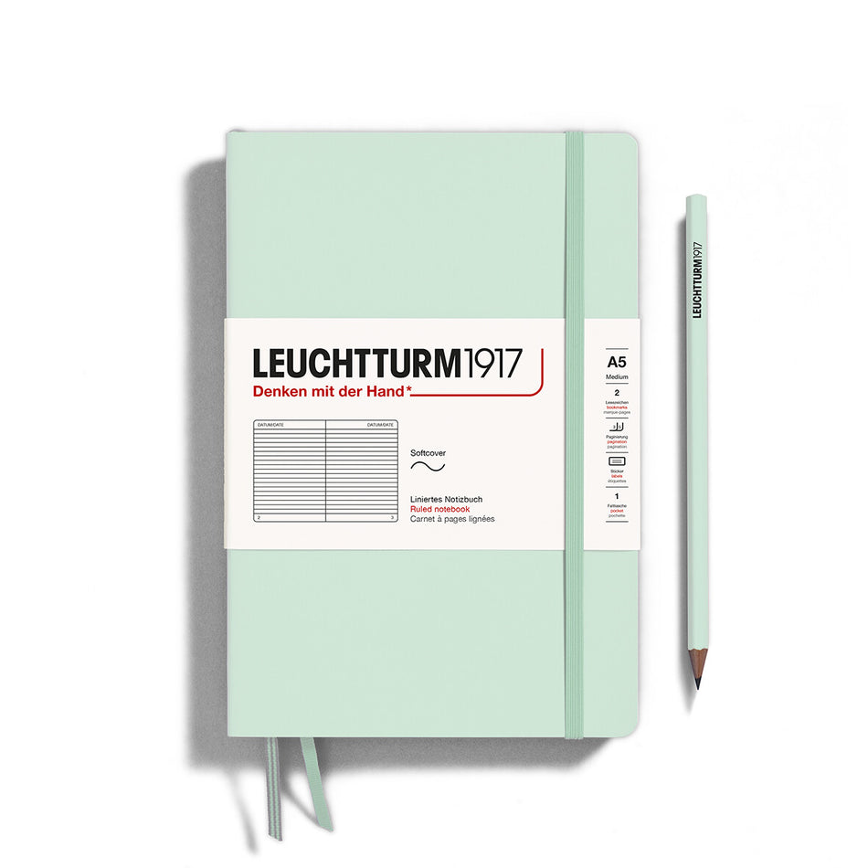 LEUCHTTURM1917 SC Notebook, Medium (A5), 123 p., Ruled - Mint Green