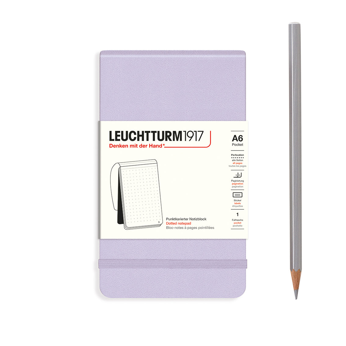 LEUCHTTURM1917 Notebook Hardcover Pocket (A6), Dotted, 184 pages - Lilac Purple