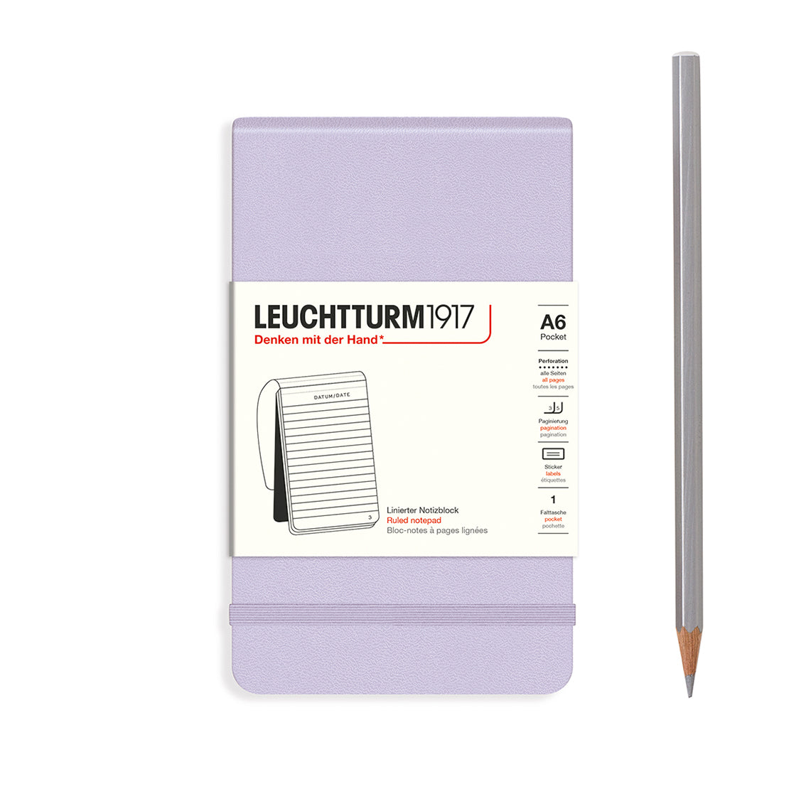 LEUCHTTURM1917 Notepad (A6), 184 p., ruled - Lilac Purple