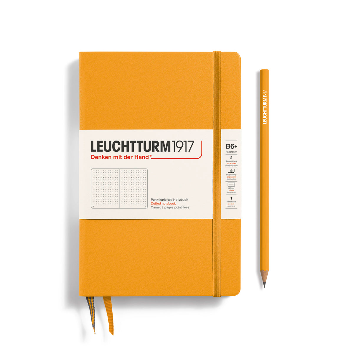 LEUCHTTURM1917 Notebook Hardcover Paperback (B6+), Dotted, 123 pages - Rising Sun