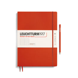 LEUCHTTURM1917 Notebook Hardcover Master Slim (A4+), Dotted, 123 pages - Fox Red
