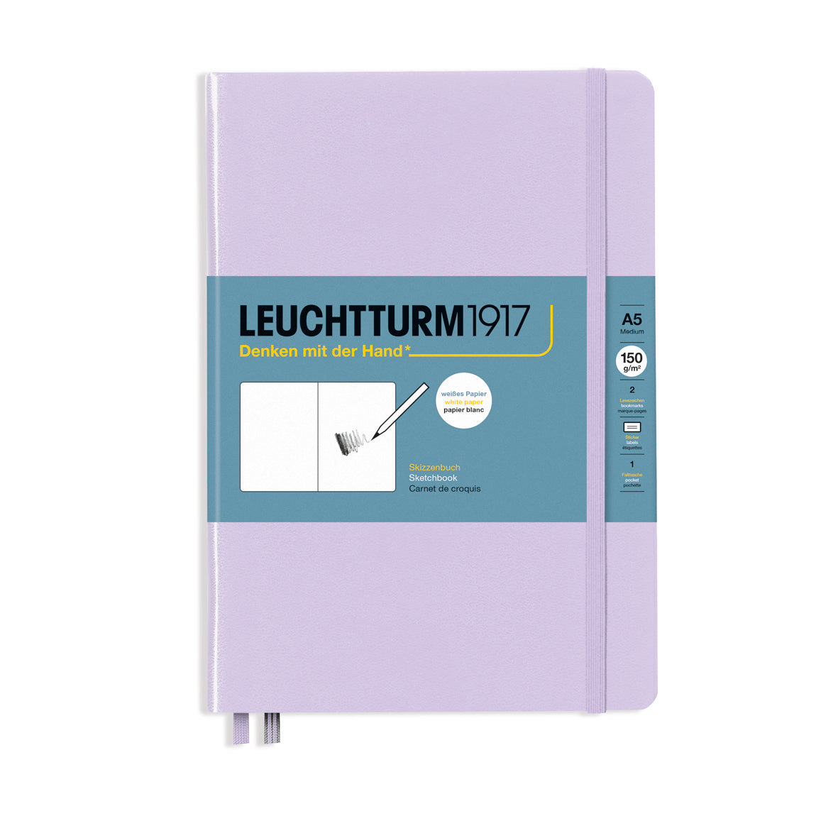 LEUCHTTURM1917 Sketchbook, Medium (A5), Hardcover, Plain, 112 pages(150gsm) - Lilac
