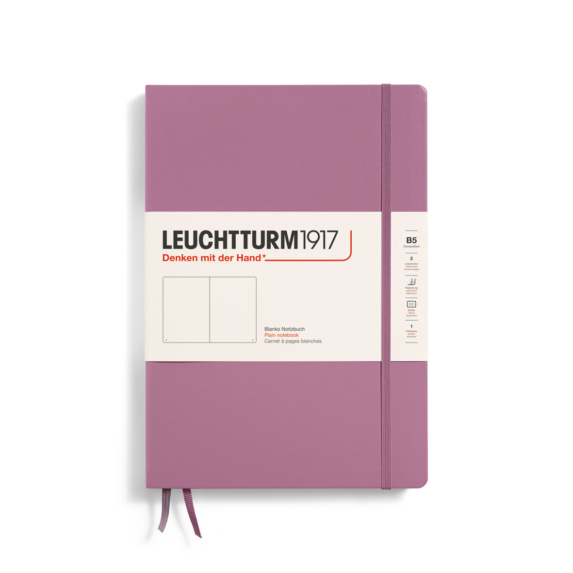 LEUCHTTURM1917 Notebook Composition (B5), HC, 219 pages, Plain- Dusty Rose Pink