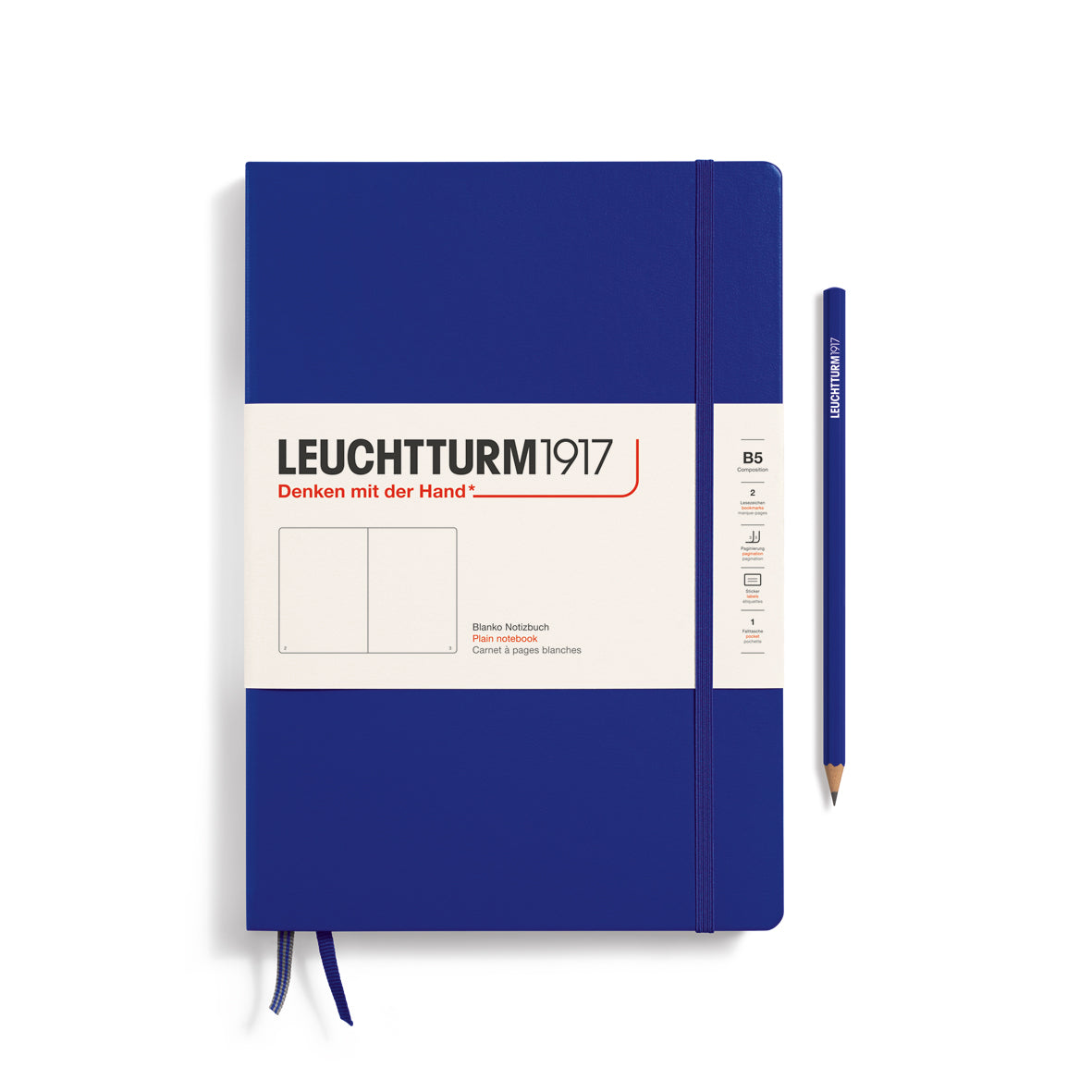 LEUCHTTURM1917 Notebook Composititon (B5), Hardcover, 219 plain numbered pages - Ink Blue