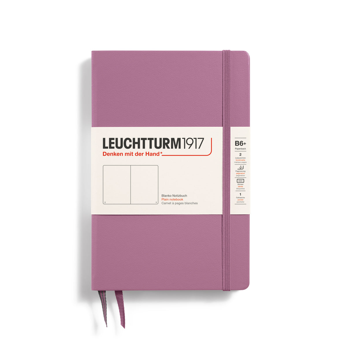 LEUCHTTURM1917 Notebook HC Paperback (B6+), Hardcover, 219 pages, Plain, - Dusty Rose