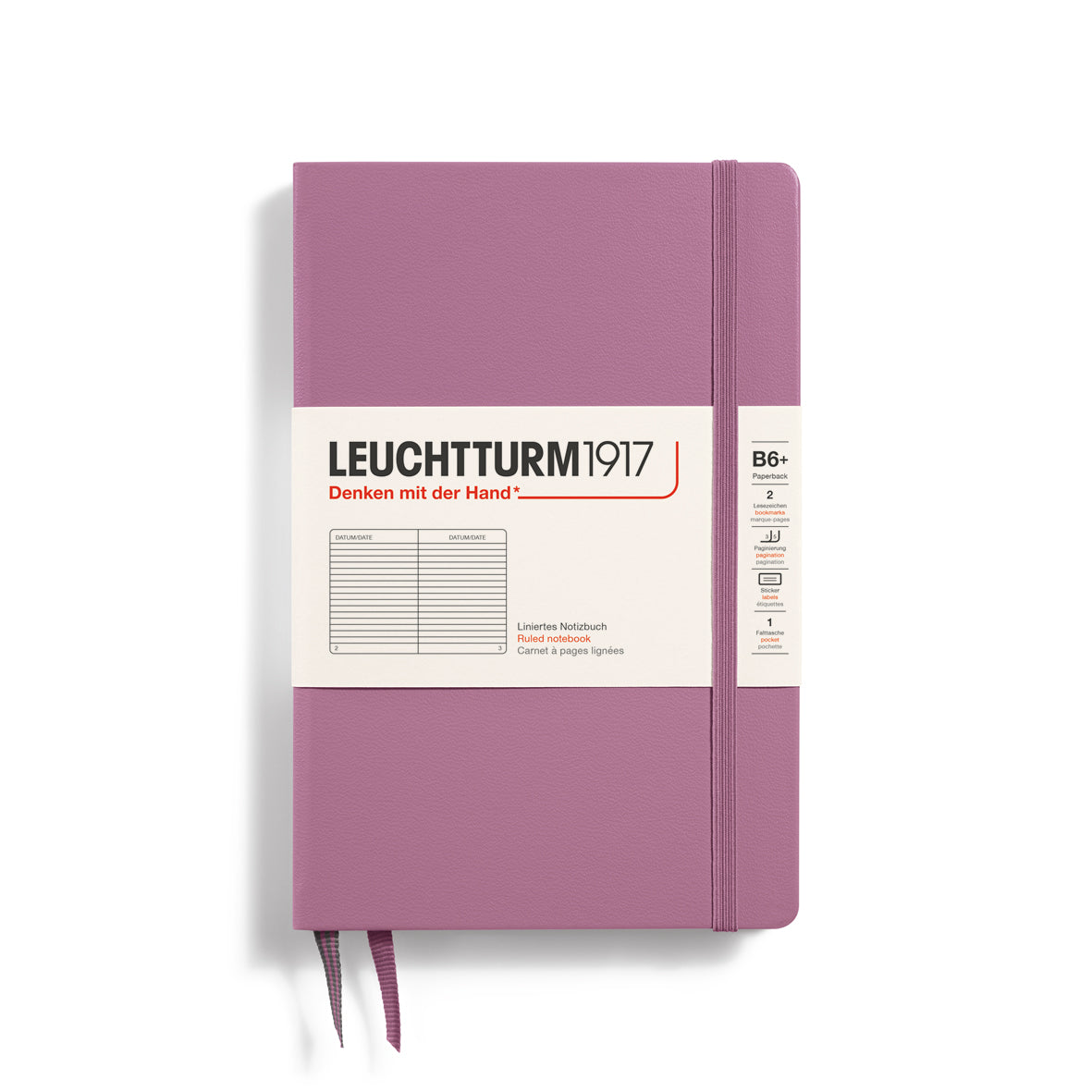 LEUCHTTURM1917 Notebook HC Paperback (B6+), Hardcover, 219 pages, Ruled - Dusty Rose