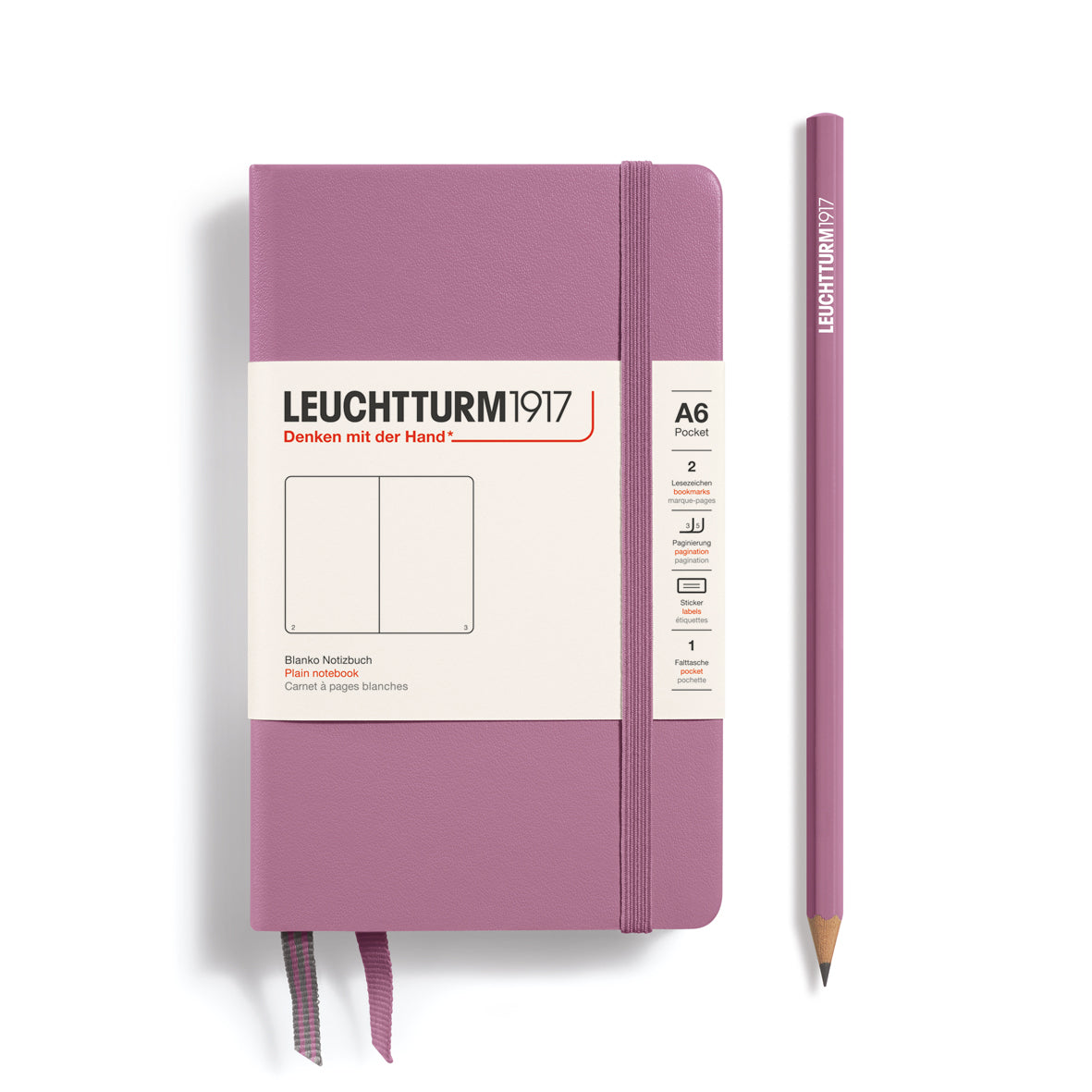 LEUCHTTURM1917 Hardcover Notebook Pocket (A6), 187 p., dotted - Dusty Rose