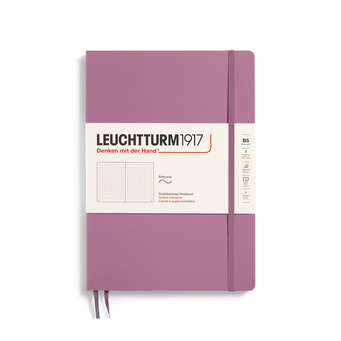 LEUCHTTURM1917 Notebook Composition (B5) dotted, Softcover, 123 numbered pages - Dusty Rose Pink