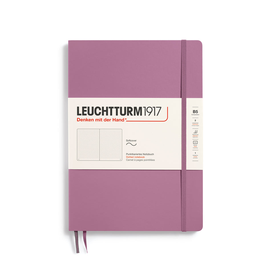 LEUCHTTURM1917 Notebook Composition (B5) dotted, Softcover, 123 numbered pages - Dusty Rose Pink