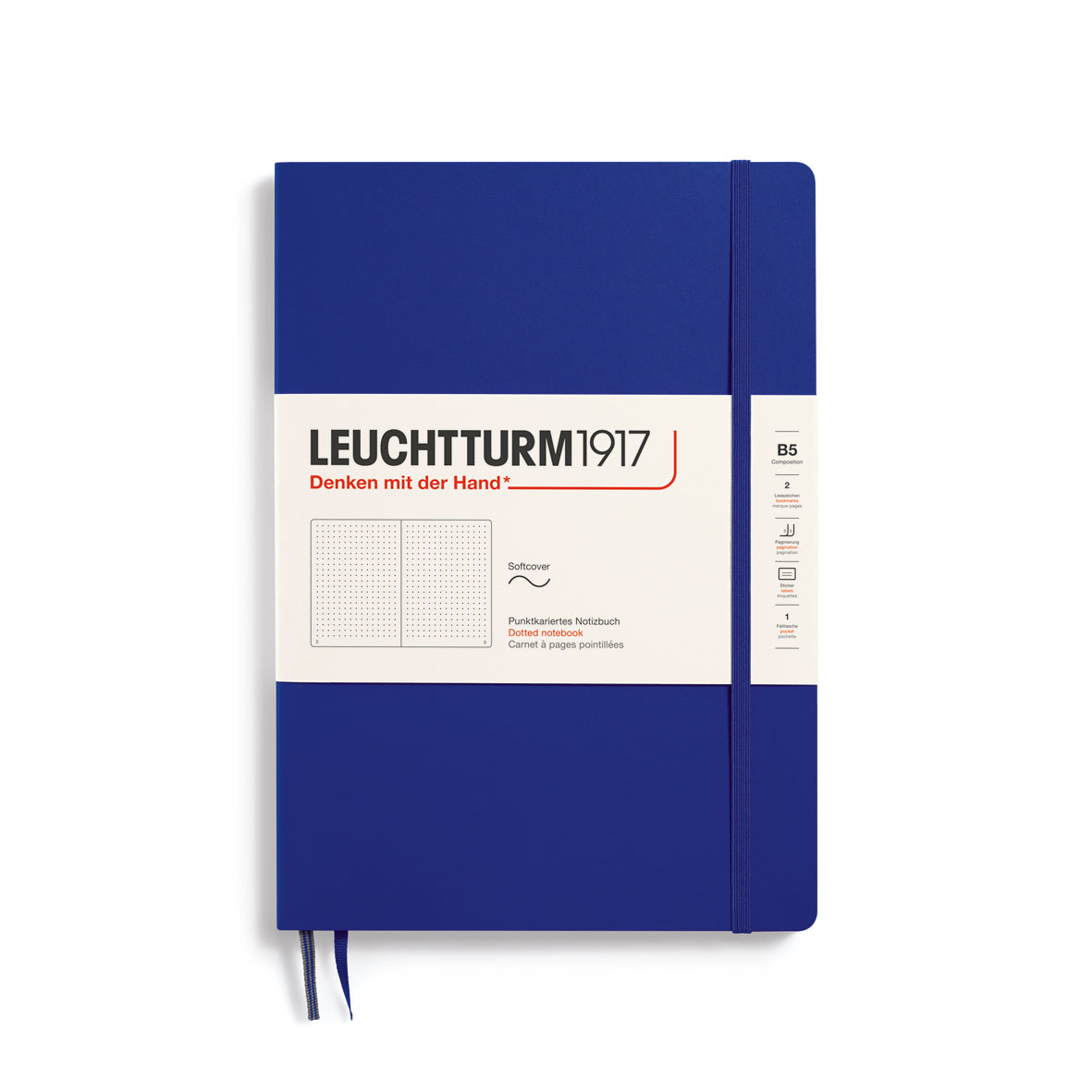 LEUCHTTURM1917 Notebook Softcover Composition (B5), 123 pages, dotted - Ink Blue
