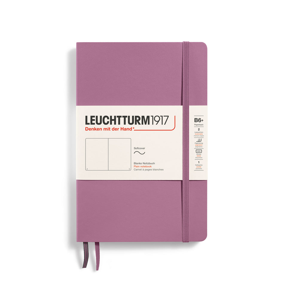 LEUCHTTURM1917 Notebook Softcover Paperback (B6+), 123 pages, Plain - Dusty Rose