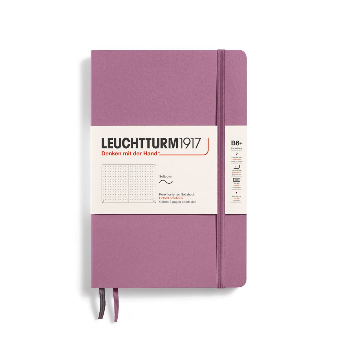 LEUCHTTURM1917 Notebook Softcover Paperback (B6+), 123 pages, dotted - Dusty Rose Pink