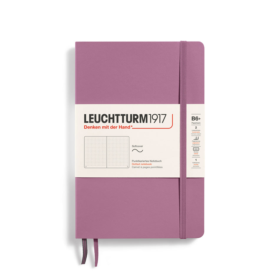 LEUCHTTURM1917 Notebook Softcover Paperback (B6+), 123 pages, dotted - Dusty Rose Pink