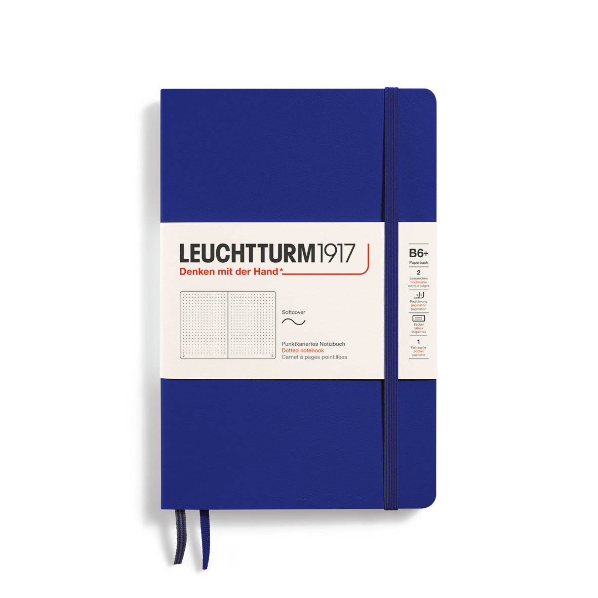 LEUCHTTURM1917 Notebook Paperback (B6+) dotted, Softcover, 123 Numbered Pages - Ink Blue