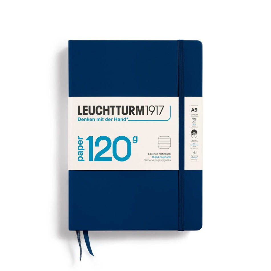 LEUCHTTURM1917 Notebook 120g Edition Medium (A5), 203 pages, Lined - Navy Blue