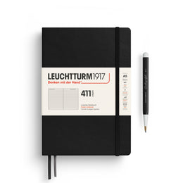 LEUCHTTURM1917 Notebook Medium (A5) HC, 411 Numbered Pages, Ruled - Black