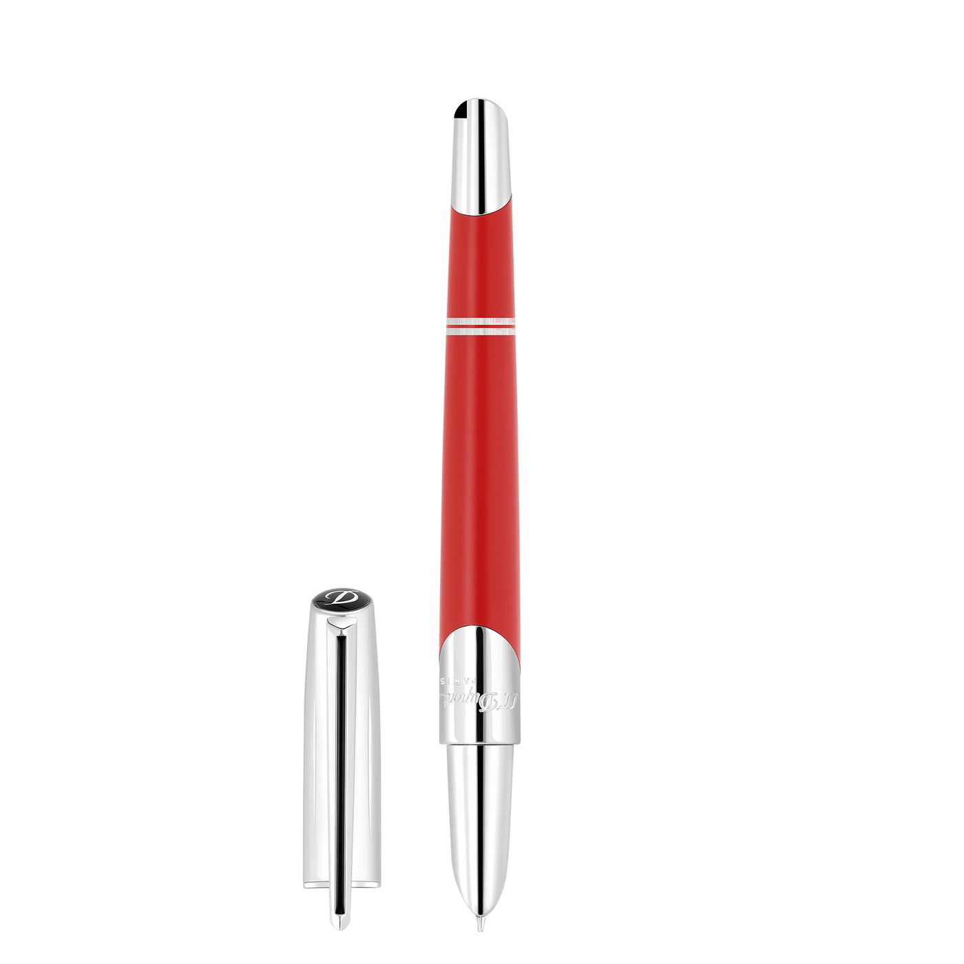 S.T. Dupont Defi Millennium Fountain Pen - Matte Red/Silver