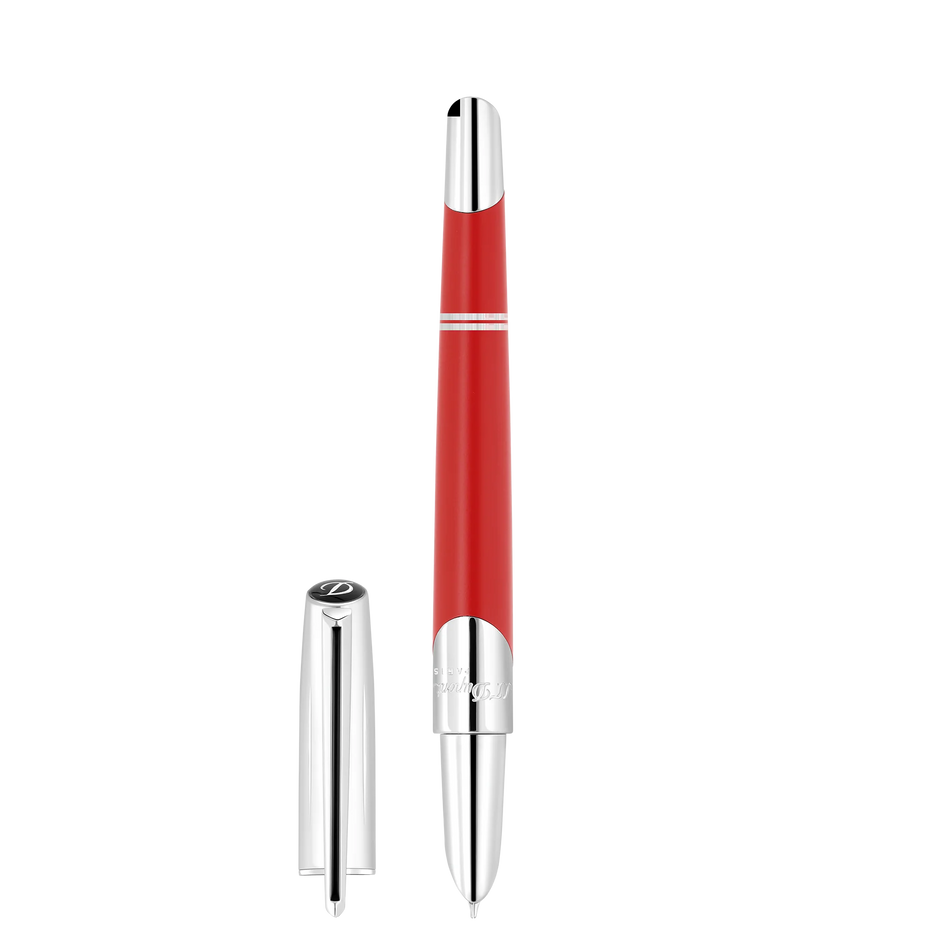 S.T. Dupont Defi Millennium Fountain Pen - Matte Red/Silver