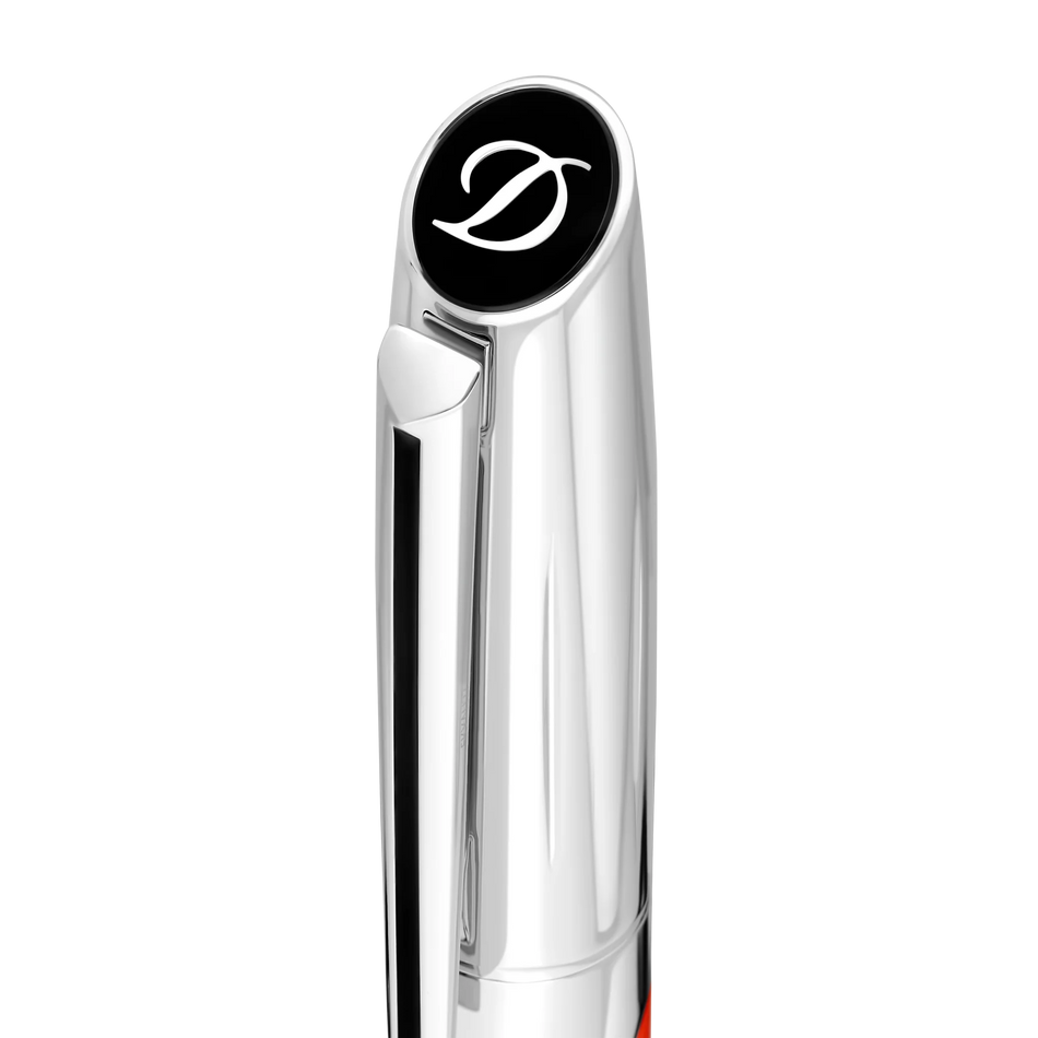 S.T. Dupont Defi Millennium Fountain Pen - Matte Red/Silver