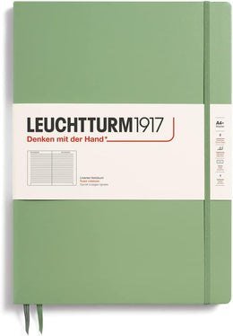 LEUCHTTURM1917 Notebook Hardcover Master Slim (A4+), 123 pages, Lined - Sage Green