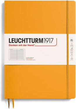 LEUCHTTURM1917 Notebook Hardcover Master Slim (A4+), 123 pages, Ruled - Rising Sun Yellow