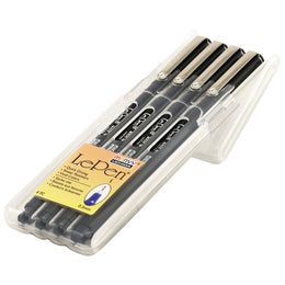 Le Pen Fine Felt Tip Marker Set - Black Set (4 Piece)