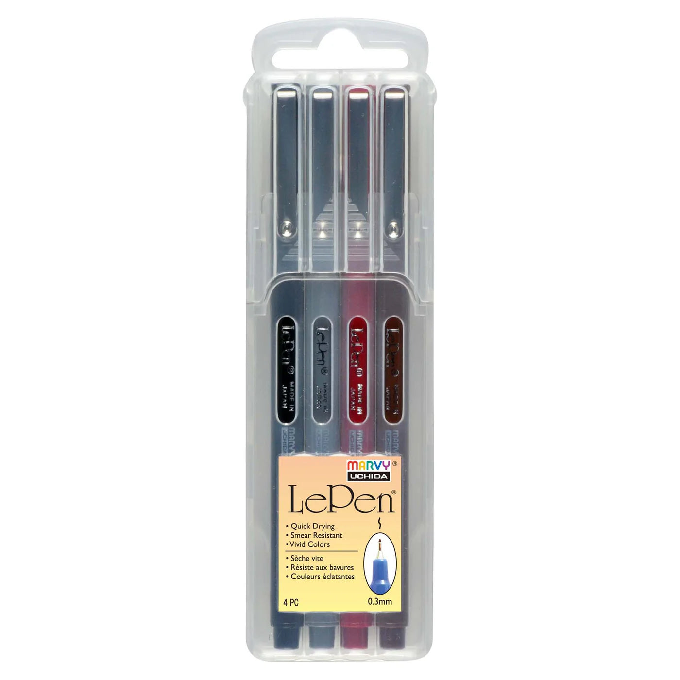 Le Pen Fine Felt Tip Marker Set - Dark Set (4 Piece)