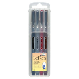Le Pen Fine Felt Tip Marker Set - Dark Set (4 Piece)