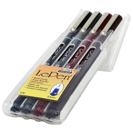 Le Pen Fine Felt Tip Marker Set - Dark Set (4 Piece)
