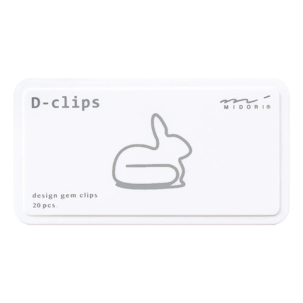 Midori D-clips Paper Clips - Rabbit