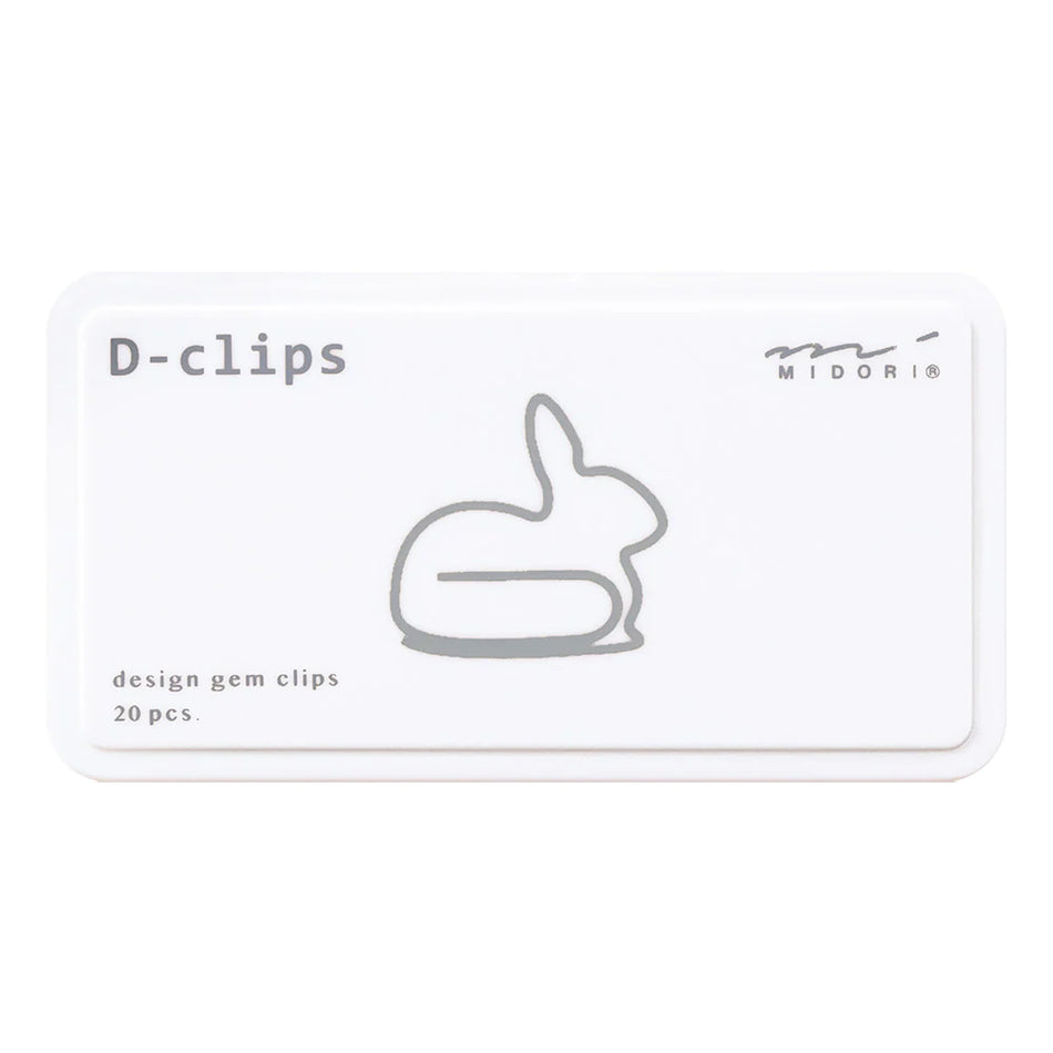 Midori D-clips Paper Clips - Rabbit