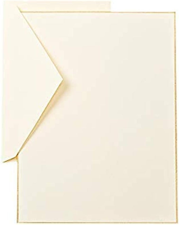 Crane Gold Bordered Ecru Half Sheet