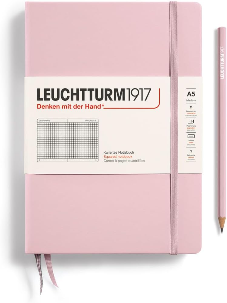 LEUCHTTURM1917 Notebook Medium (A5), 251 p., squared - Powder Pink