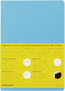 Stalogy 018 Editor's Series 365Days A5 Notebook - Grid - Blue