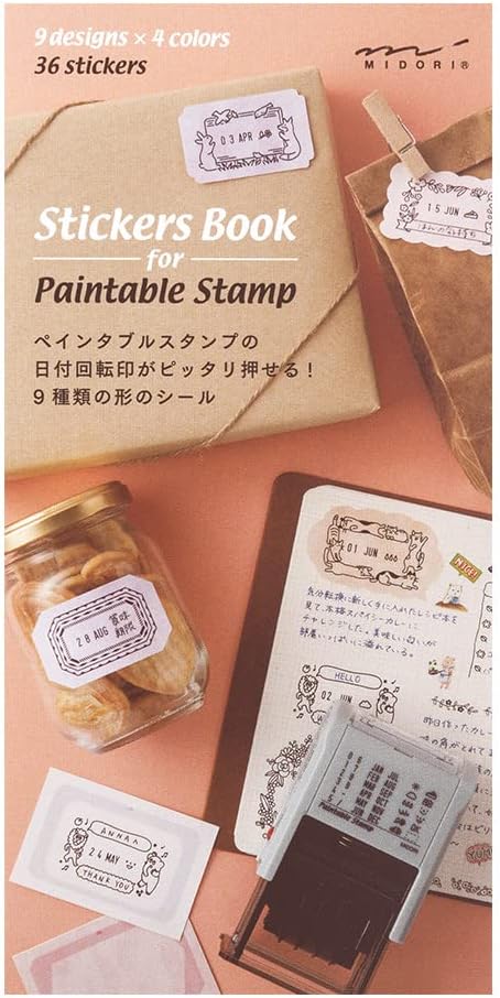 Midori Stickers Book for Paintable Stamp - Warm Colors