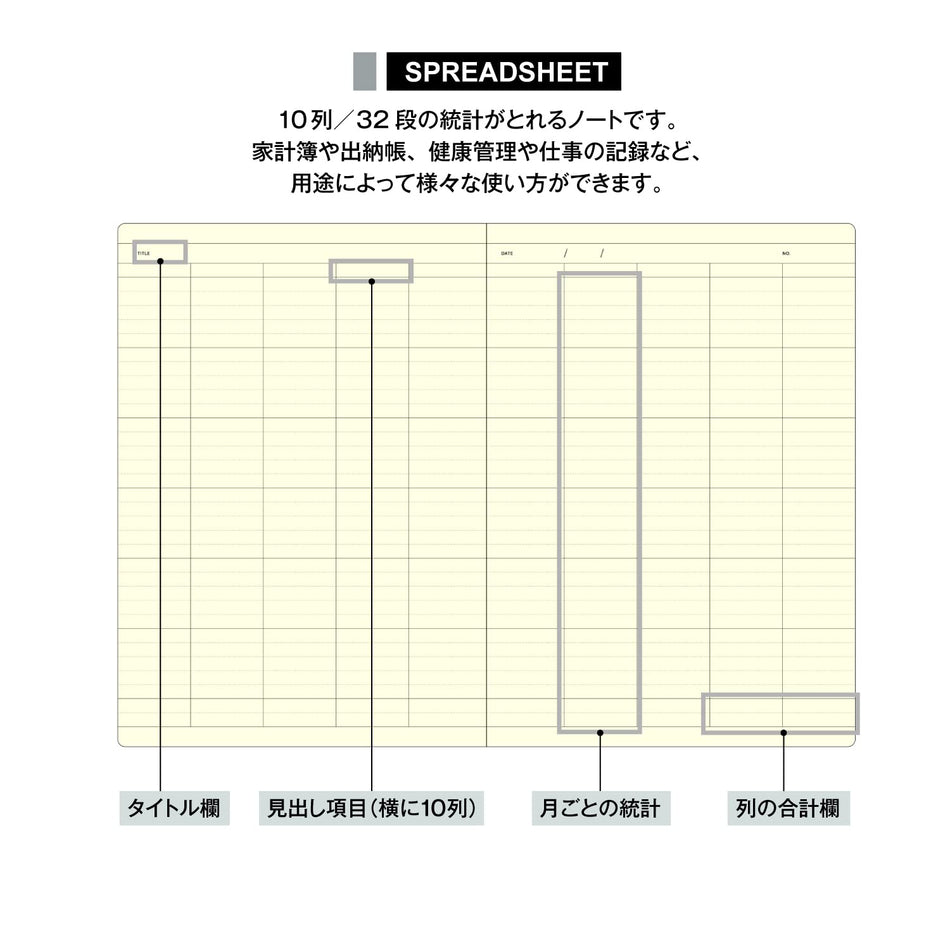 Laconic Style Notebook A5 Spreadsheet