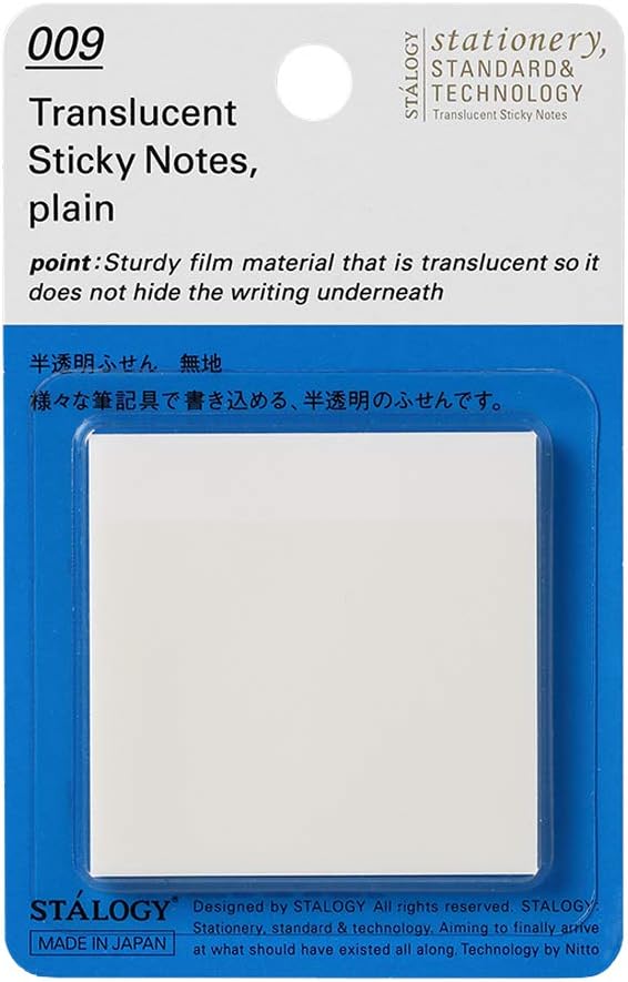 Stalogy Translucent Sticky Notes Plain