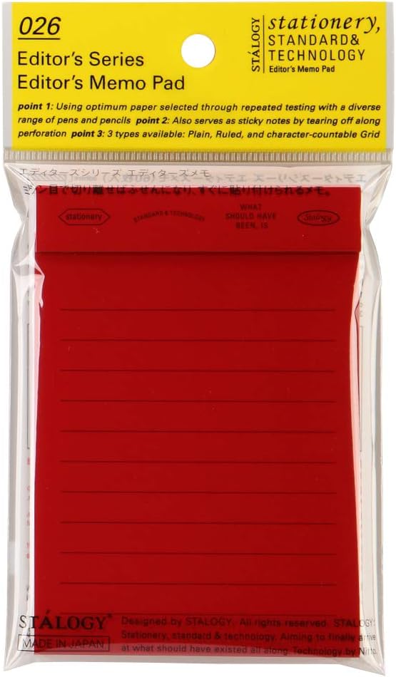 Stalogy Editor's Series Editor's Memo Pad - Lined