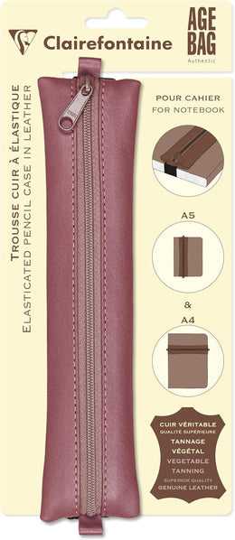 Clairefontaine Leather Pencil Case - Rose