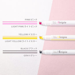 Sun-Star Ninipie Pen and Marker (Set of 3) - Gray/Yellow/Pink